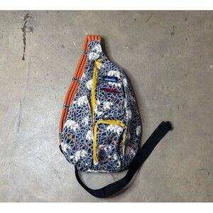 KAVU Mini Rope Bag in the Polar Mosaic pattern 3 Outer Zipper Compartments